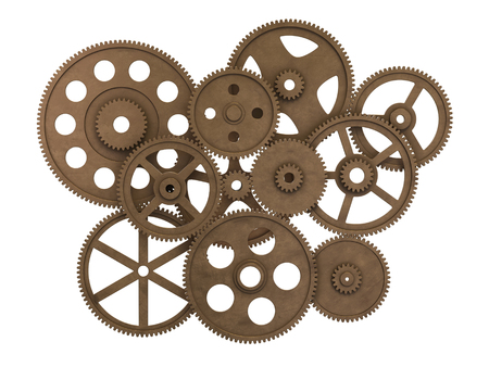 Metallic gears and cogsの写真素材