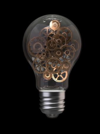 Light bulb and gears.の写真素材