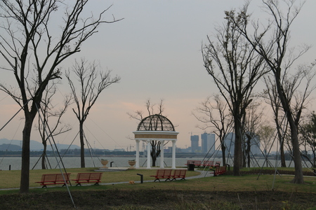 Pavilion in the parkの写真素材