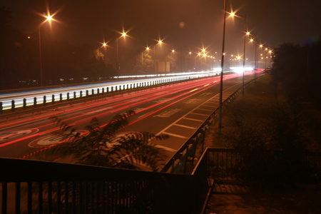 Lamps by the roadの写真素材