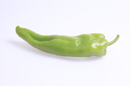 Chili, white background, rich in vitaminsの写真素材