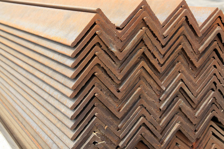 Neat rows of Angle steelの写真素材