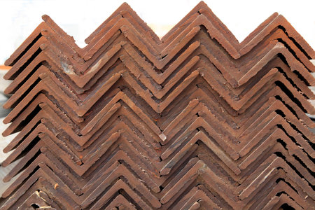 Neat rows of Angle steelの写真素材