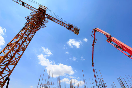Crane in work at the construction site