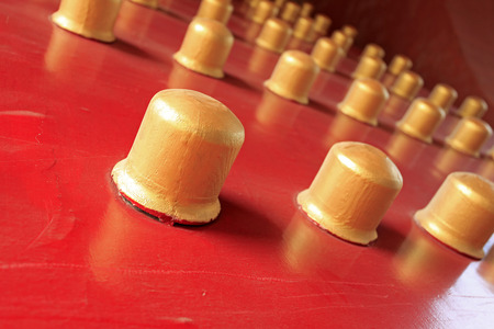 Chinese ancient building nailsï¼A symbol of the royal majesty and styleの写真素材