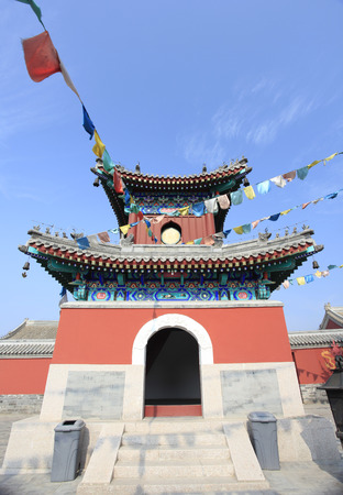 Chinese temples drum tower, under the blue sky white clouds, very grandの写真素材