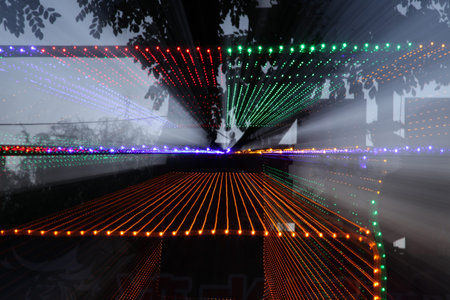 Night of the city, there are a lot of light, beautiful bokeh