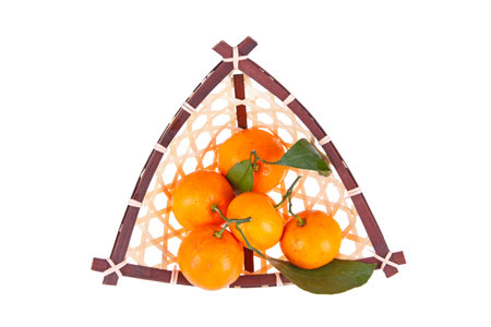 The close-up of an orange, white backgroundの写真素材