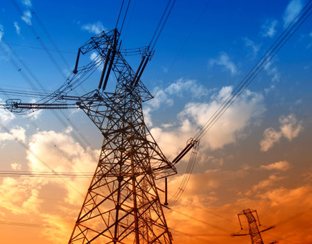 Pylon outline in the beautiful evening