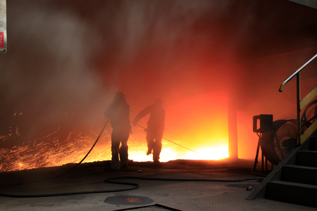 Steel workshop, the workers are workingの写真素材