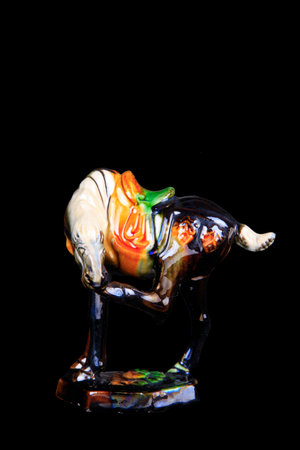 tri-coloured glazed pottery horse of the Tang Dynasty. のeditorial素材