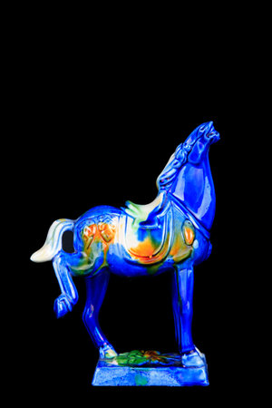 tri-coloured glazed pottery horse of the Tang Dynastyのeditorial素材