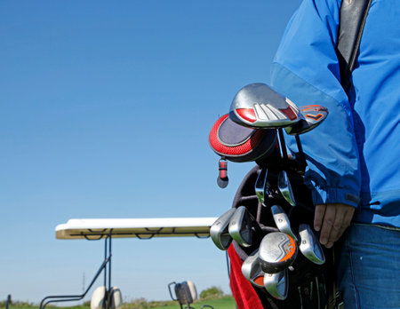 A close-up of a golf clubのeditorial素材