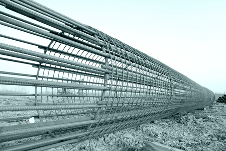 Bridge pile reinforcement structureの写真素材