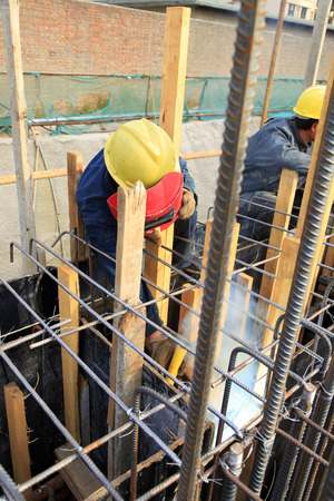 Construction workers work in siteの写真素材