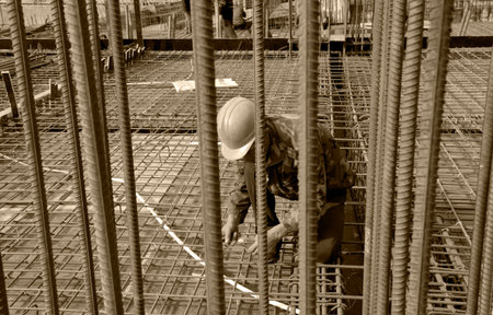 Construction workers work in site