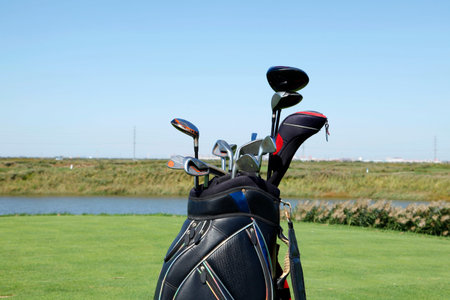 A close-up of a golf clubの写真素材