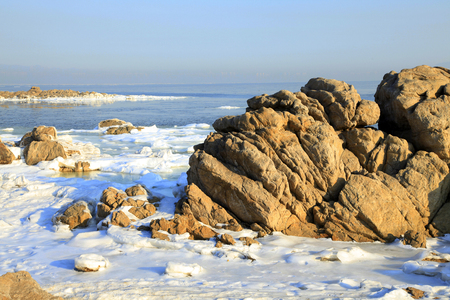 Winter seaside sceneryの写真素材