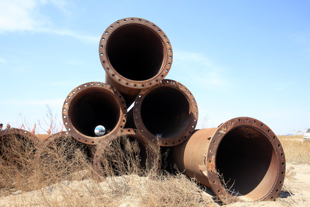 The rusty iron pipeの写真素材