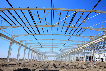 The construction of steel structureのeditorial素材