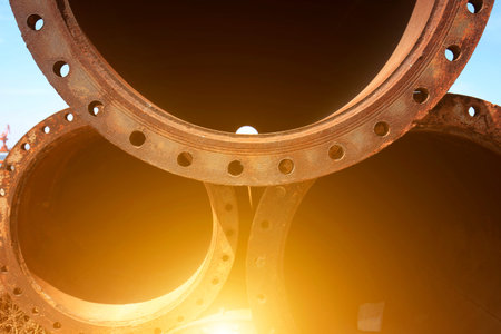 The rusty iron pipe