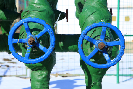 Oil field scene, oil pipelines and facilitiesの写真素材