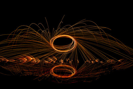 Burning steel wool fireworks