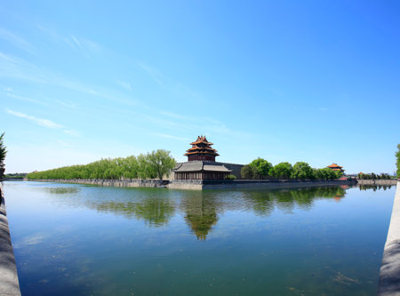 The imperial palace watchtower in Beijing, Chinaのeditorial素材