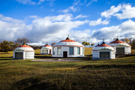 Ger on the grasslandのeditorial素材