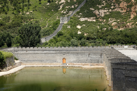 The Great Wall of China, under the blue sky white cloudsの写真素材