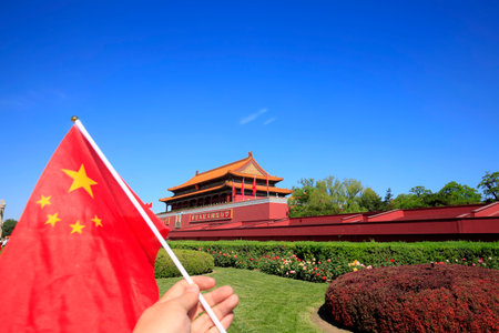 Tiananmen square in Beijing, Chinaのeditorial素材