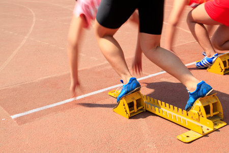 athletics with sprint startのeditorial素材