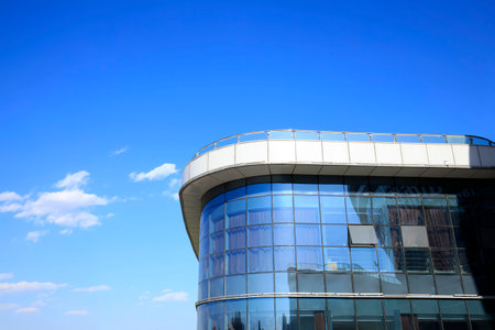 Glass curtain wall on buildingのeditorial素材