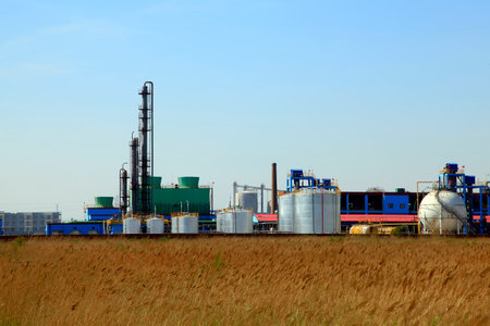 Chemical plant landscape viewのeditorial素材