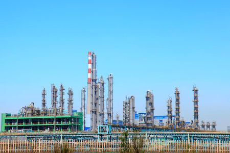 Chemical plant landscape viewのeditorial素材