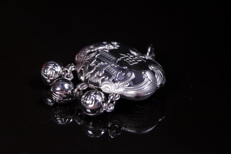 Silver jewelry, The translation for the auspiciousの写真素材