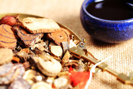 Chinese herbal medicine close up viewの写真素材
