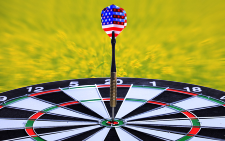 darts hit the centerの写真素材