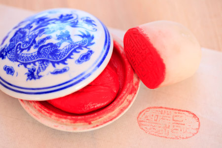 Chinese stone sealのeditorial素材
