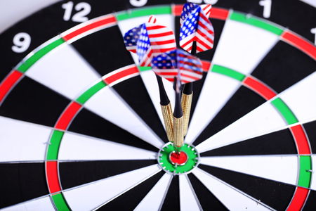 darts hit the centerの写真素材