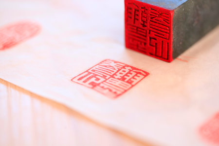 Chinese stone sealのeditorial素材
