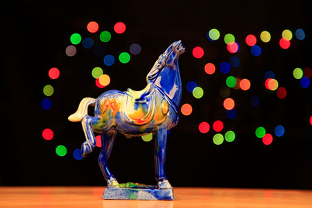 tri-coloured glazed pottery of the Tang Dynastyのeditorial素材