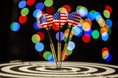 darts,  darts hit the centerの写真素材