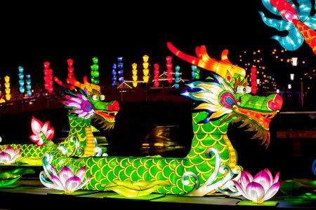 dragon at chinese lantern festivalのeditorial素材