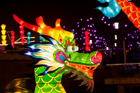 dragon at chinese lantern festivalのeditorial素材