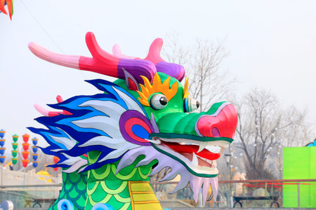 dragon at chinese lantern festivalのeditorial素材