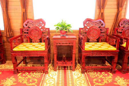 Chairs in the conference room, Chinese furnitureのeditorial素材