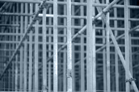 Scaffolding is on the construction site.の写真素材