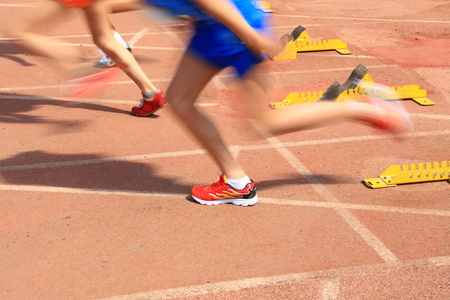 Sports meeting, the athlete sprint startの写真素材