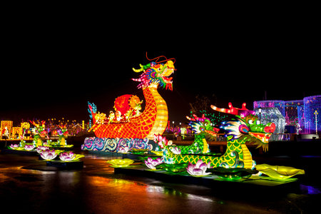 dragon at chinese lantern festivalのeditorial素材